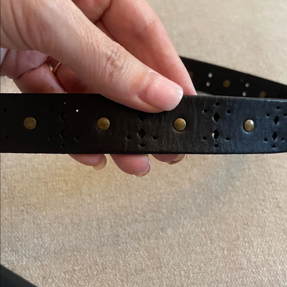 FRYE 20mm Leather Beaded Belt